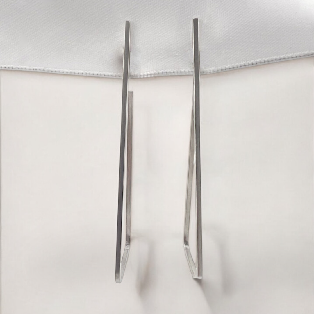 Geometric Long Hoop Earrings