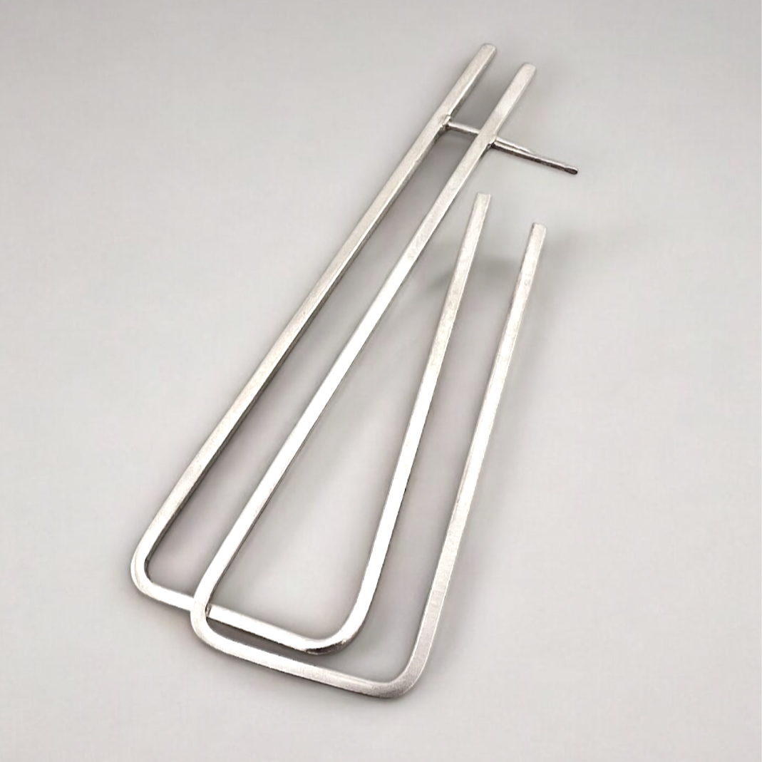 Geometric Long Hoop Earrings