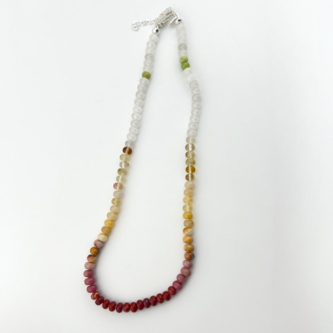 Desert - Knotted Silk Gemstone Bead Necklace