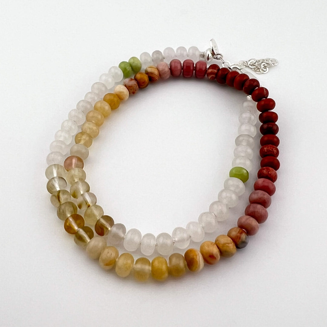 Desert - Knotted Silk Gemstone Bead Necklace