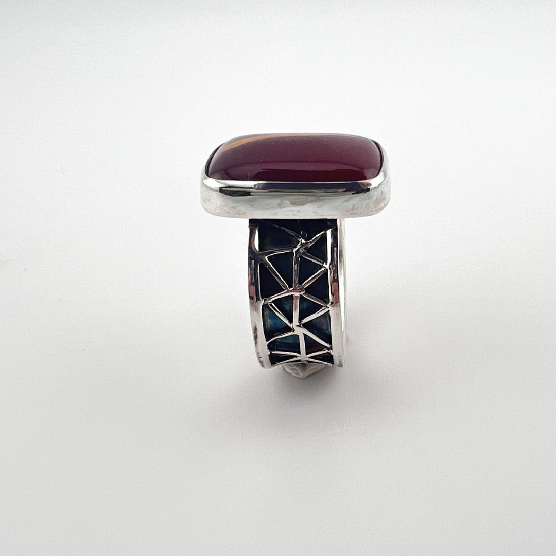 Polychrome Jasper Silver Ring